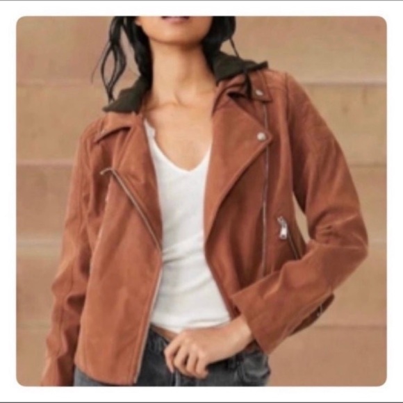 Free People HARRIET VEGAN SUEDE HOODED MOTO JACKET NWT - Picture 6 of 12